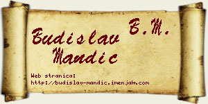 Budislav Mandić vizit kartica
